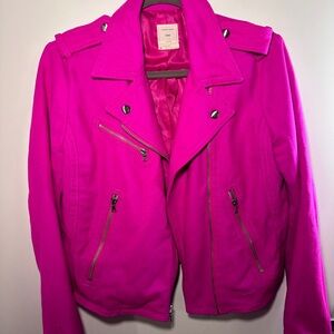 Gap Hot Pink Wool Moto Jacket – Size M 💕🤌🏼